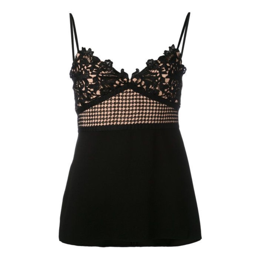 Theory Meleana Black Lace Tank Top (Size 4)